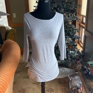 White + Warren Light Gray Long Sleeve Top